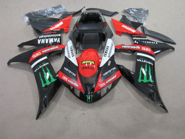 Carenado Moto R1 02-03 - Negro Rojo Motul Carenado Moto R1 02-03 - Negro Rojo Motul