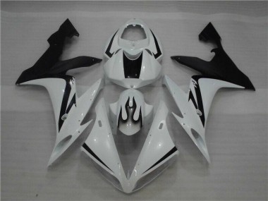 Carenado Moto R1 04-06 - Blanco Negro Llama