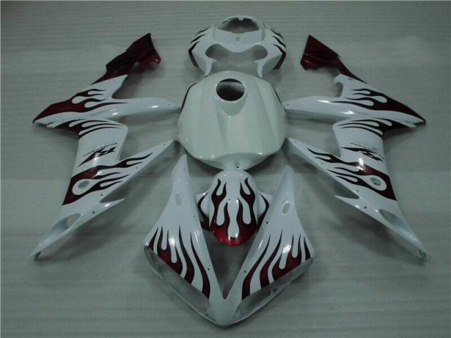 Carenado Moto R1 04-06 - Blanco Rojo Llama