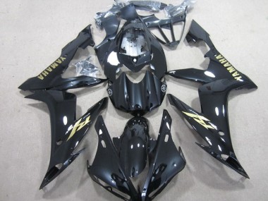 Carenado Moto R1 04-06 - Negro Blanco Oro Calcomanía