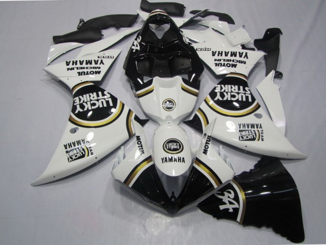 Carenado Moto R1 09-11 - Negro Blanco Lucky Strike