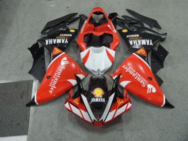 Carenado Moto R1 09-11 - Negro Blanco Santander Rojo