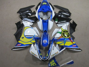 Carenado Moto R1 12-14 - Azul Blanco Amarillo 46