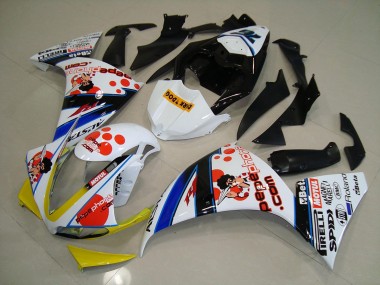 Carenado Moto R1 12-14 - Blanco Negro Pepe Phone