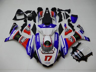 Carenado Moto R1 15-19 - Azul Rojo KGN 17