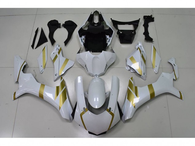 Carenado Moto R1 15-19 - Blanco con Oro Calcomanía Carenado Moto R1 15-19 - Blanco con Oro Calcomanía