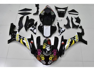 Carenado Moto R1 15-19 - Negro Blanco