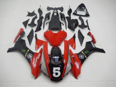 Carenado Moto R1 15-19 - Negro Rojo 5
