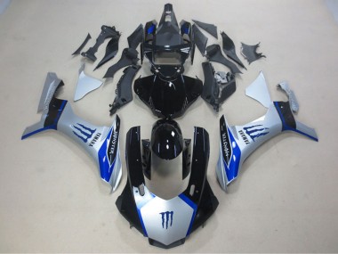Carenado Moto R1 15-19 - Plata Negro Azul Monster