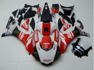 Carenado Moto R1 15-19 - Rojo Blanco Monster