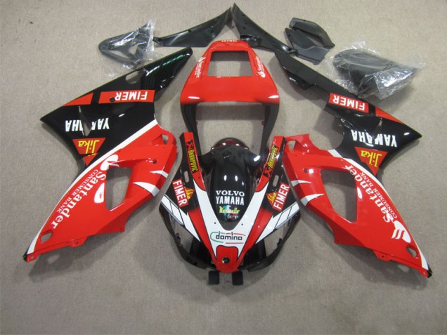 Carenado Moto R1 98-99 - Rojo Negro Blanco Santander