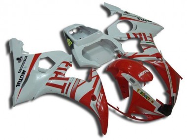 Carenado Moto R6 03-05 - Blanco Motul Rojo Fiat