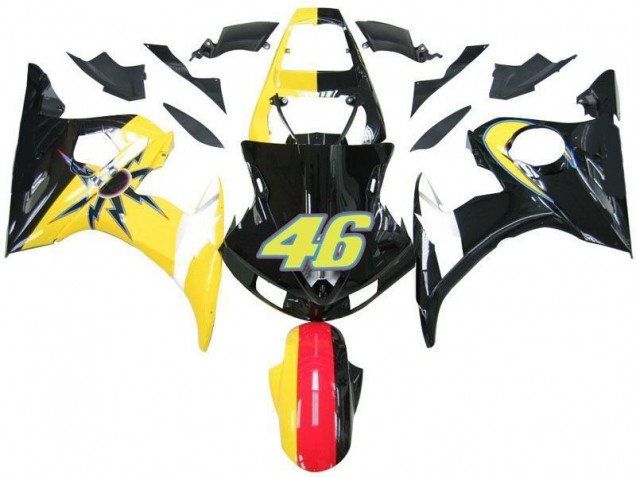 Carenado Moto R6 03-05 - Negro Amarillo No. 46 Carenado Moto R6 03-05 - Negro Amarillo No. 46