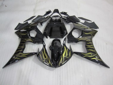 Carenado Moto R6 03-05 - Negro con Amarillo Llama