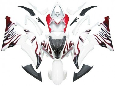 Carenado Moto R6 08-16 - Blanco Rojo Llama R6