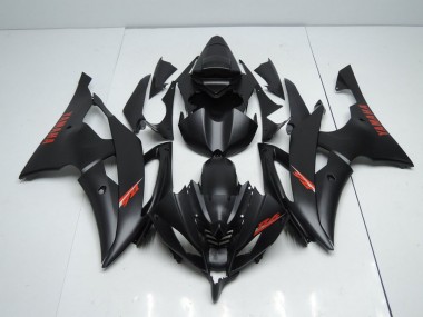 Carenado Moto R6 08-16 - Negro Mate Rojo Calcomanías