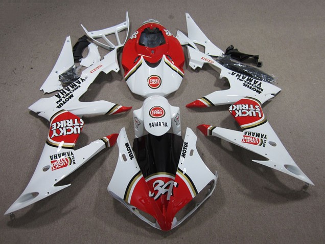Carenado Moto R6 08-16 - Rojo Blanco Lucky Strike Carenado Moto R6 08-16 - Rojo Blanco Lucky Strike