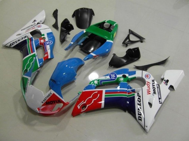 Carenado Moto R6 98-02 - Azul Blanco Verde Rojo Wudy Motul Dunlop