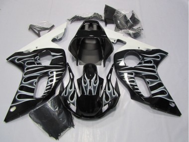 Carenado Moto R6 98-02 - Negro Blanco Llama