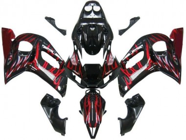 Carenado Moto R6 98-02 - Negro Rojo Llama