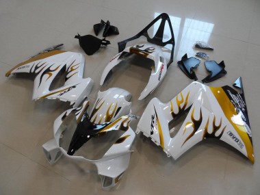 Carenado Moto VFR 800 02-13 - Blanco Oro Negro Llama
