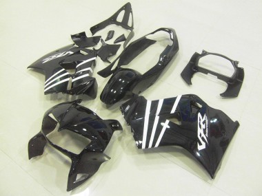 Carenado Moto VFR 800 98-01 - Negro Blanco Raya