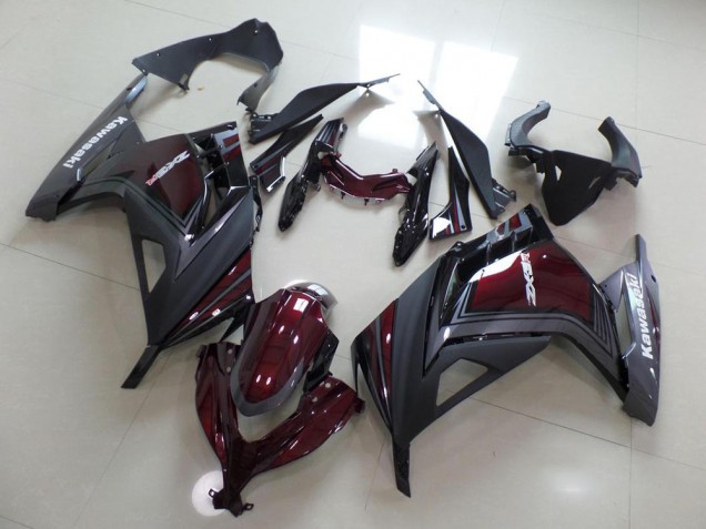 Carenado Moto ZX 300R 13-16 - Oscuro Rojo & Gris