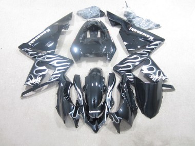 Carenado Moto ZX10R 03-05 - Negro Blanco Llama