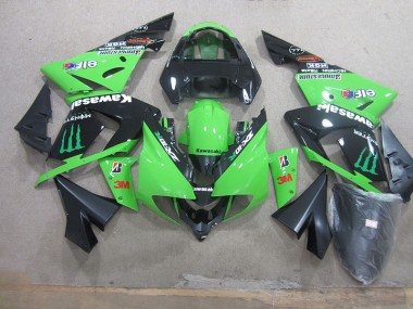 Carenado Moto ZX10R 03-05 - Negro Verde 3M Monster