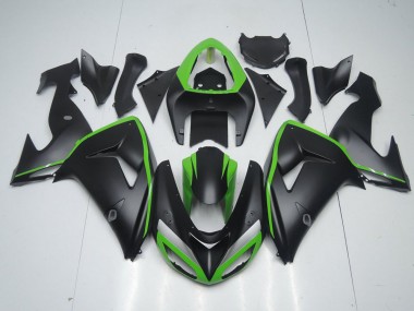 Carenado Moto ZX10R 06-07 - Negro Mate con Verde Line