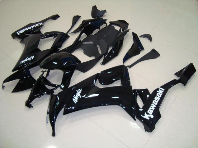 Carenado Moto ZX10R 08-10 - Brillante Negro con Blanco Pegatinas