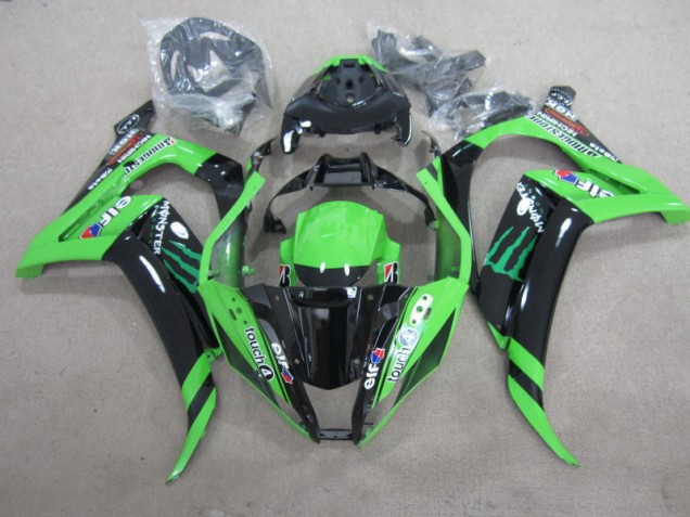 Carenado Moto ZX10R 11-15 - Negro Verde Touch4 Monster