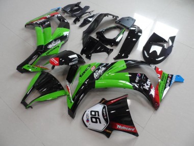 Carenado Moto ZX10R 11-15 - Verde Negro con Número 66