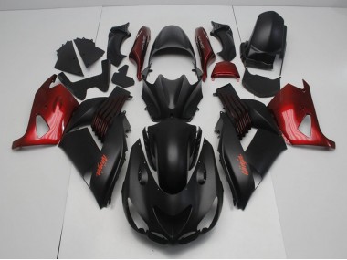 Carenado Moto ZX14R ZZR 1400 06-11 - Negro Mate & Rojo