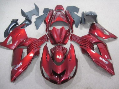 Carenado Moto ZX14R ZZR 1400 06-11 - Rojo Blanco Ninja Calcomanía