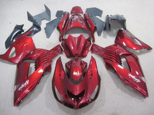 Carenado Moto ZX14R ZZR 1400 06-11 - Rojo Blanco Ninja Calcomanía