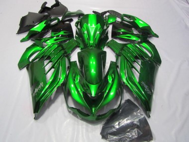 Carenado Moto ZX14R ZZR 1400 12-21 - Verde Blanco Ninja Calcomanía
