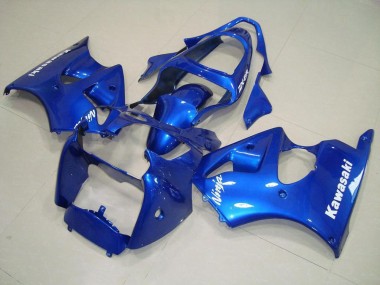 Carenado Moto ZX6R 00-02 - Azul con Blanco Calcomanías