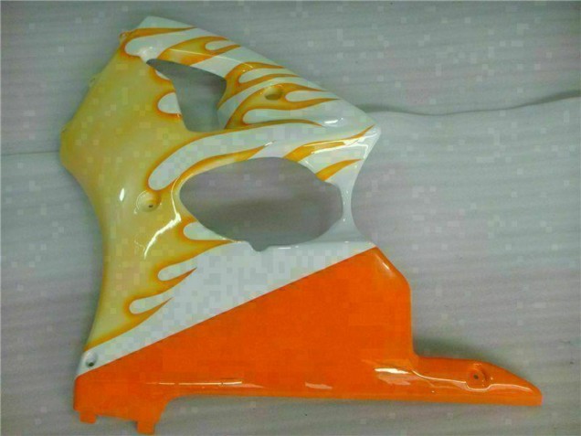 Carenado Moto ZX6R 00-02 - Blanco Amarillo Llama