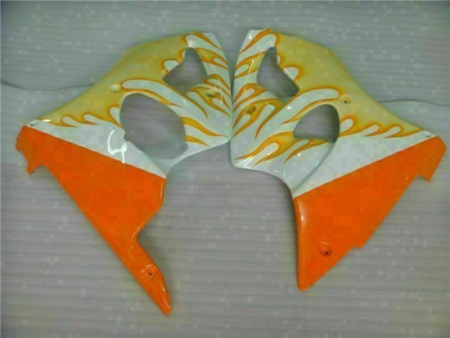 Carenado Moto ZX6R 00-02 - Blanco Amarillo Llama