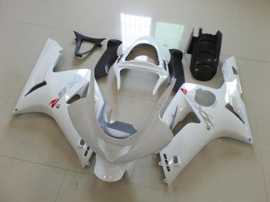 Carenado Moto ZX6R 03-04 - Blanco con Plata Calcomanías