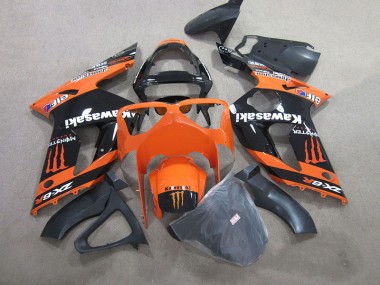 Carenado Moto ZX6R 03-04 - Negro Naranja Monster