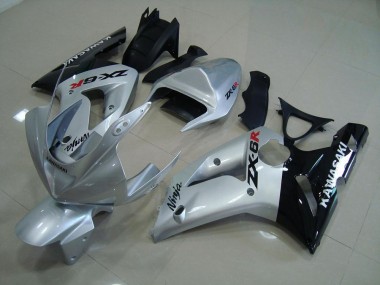 Carenado Moto ZX6R 03-04 - Plata Negro