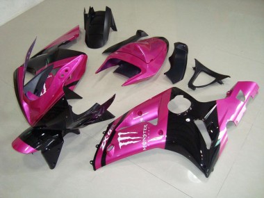 Carenado Moto ZX6R 03-04 - Rosa Negro Monster