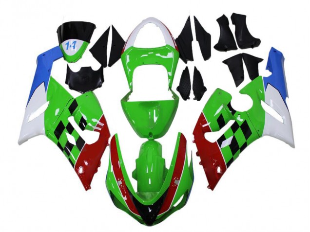 Carenado Moto ZX6R 05-06 - Verde Rojo Blanco Azul Carenado Moto ZX6R 05-06 - Verde Rojo Blanco Azul