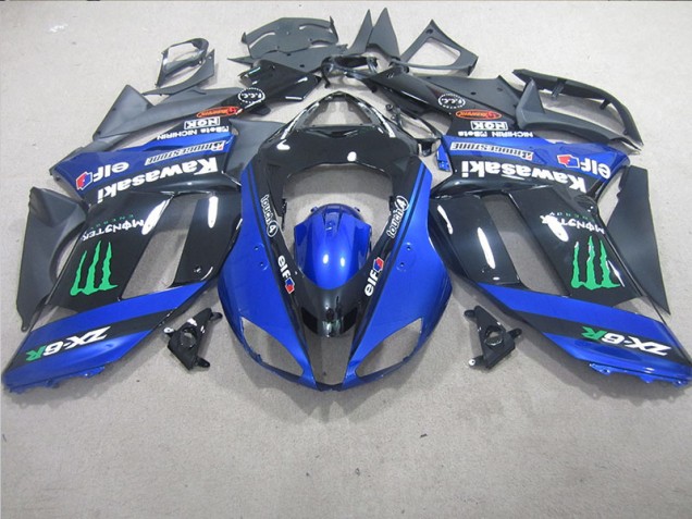 Carenado Moto ZX6R 07-08 - Negro Azul Monster