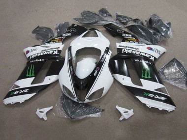 Carenado Moto ZX6R 07-08 - Negro Blanco Monster