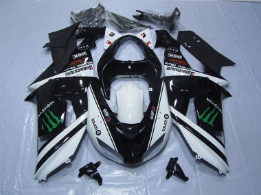 Carenado Moto ZX6R 07-08 - Negro Blanco Monster Touch4