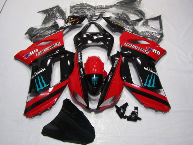 Carenado Moto ZX6R 07-08 - Rojo Negro Monster