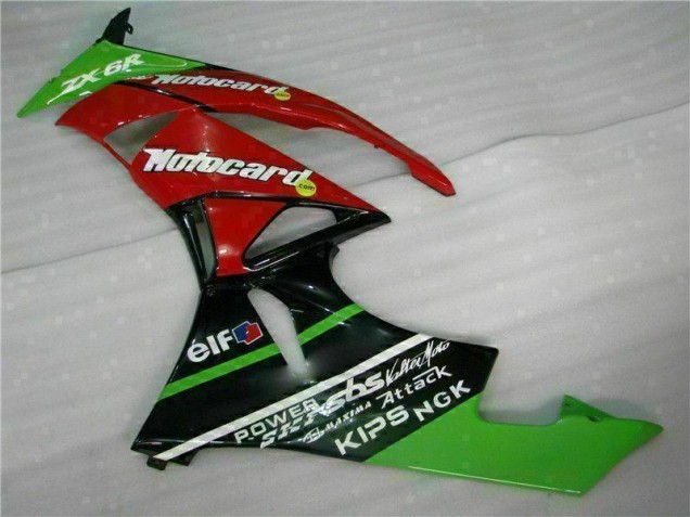 Carenado Moto ZX6R 09-12 - Negro Rojo Verde Motocard